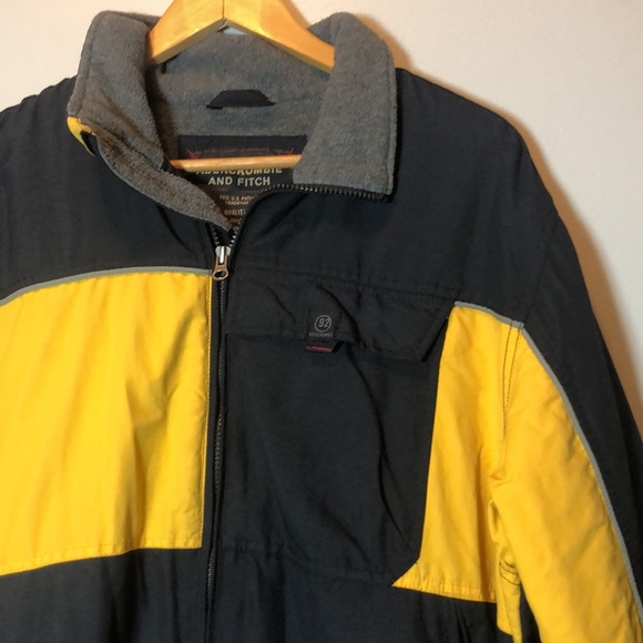 Abercrombie Vintage AF Performance Ski Jacket Mens Medium Blue Yellow Heavy Coat - Picture 3 of 17